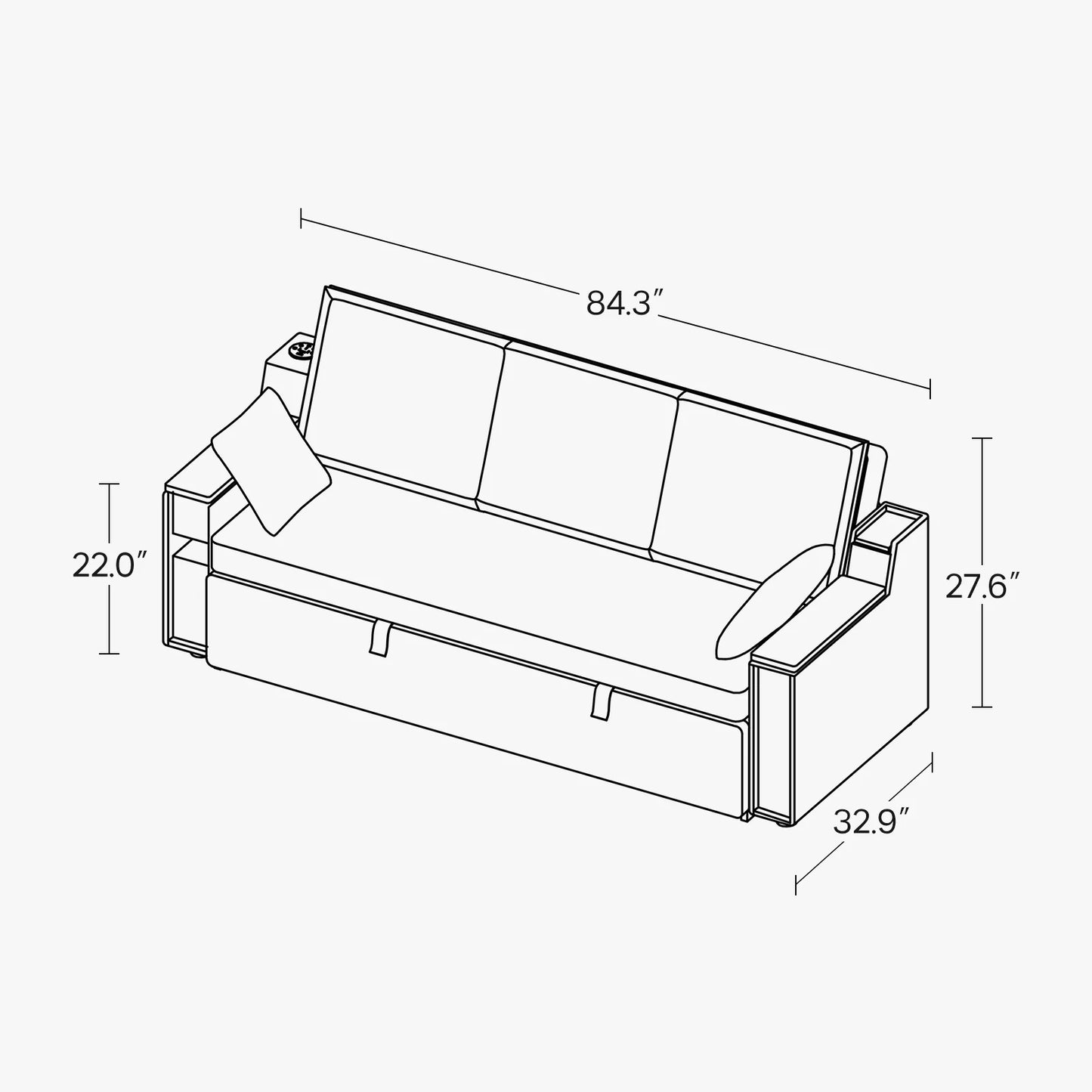 Japandi Convertible Sleeper Sofa