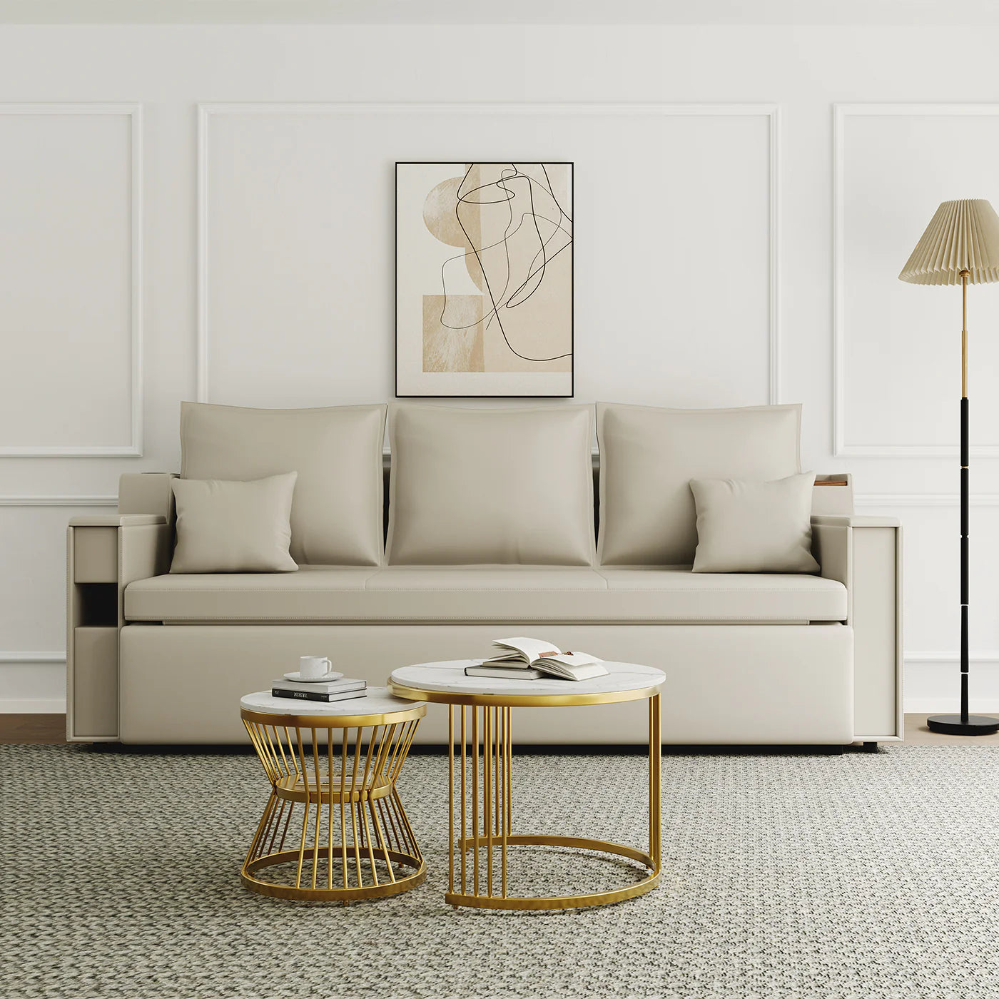 Japandi Convertible Sleeper Sofa