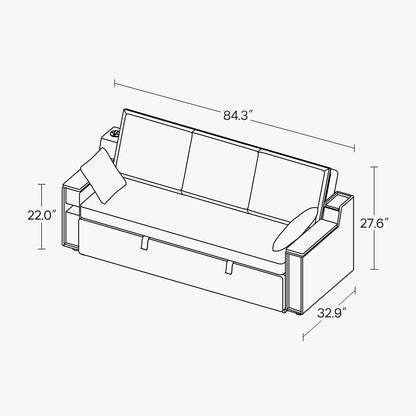 Japandi Convertible Sleeper Sofa