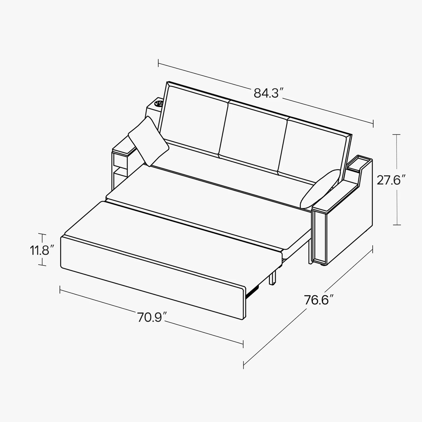 Japandi Convertible Sleeper Sofa