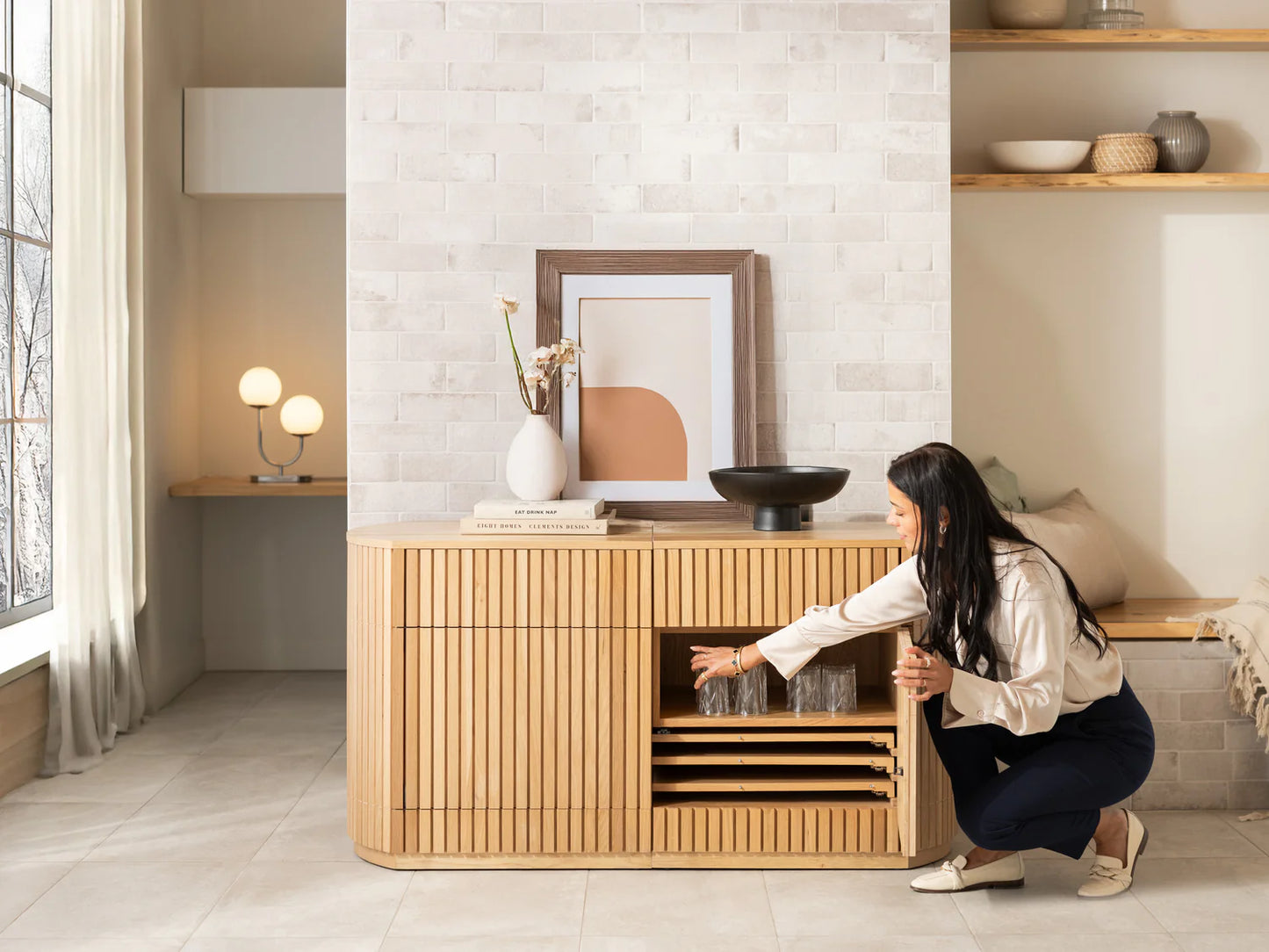 Transformer Round Sideboard - Panel Storage